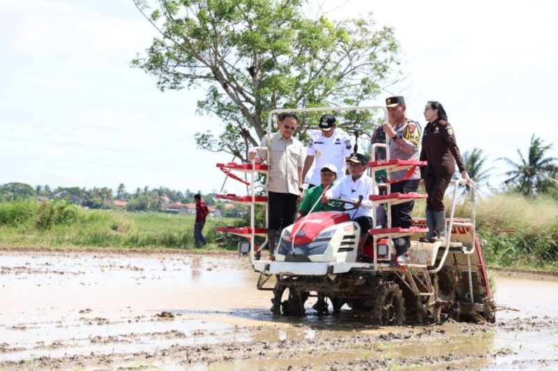 Andra Soni usai mengikuti Gerakan Tanam Padi Serentak