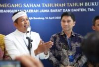 Wagub Banten  melakukan Konferensi Pers pada Rapat Umum Pemegang Saham Tahunan (RUPST) PT Bank Pembangunan Daerah Jawa Barat dan Banten Tbk