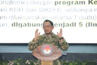 Mendagri Tito Karnavian saat membuka Retret Kepala Daerah Gelombang II di Balairung Rudini, Kampus Institut Pemerintahan Dalam Negeri (IPDN) Jatinangor