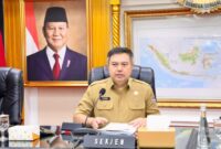 Sekjen Kemendagri Tomsi Tohir saat memimpin Rakor Pengendalian Inflasi Daerah
