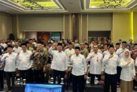 Rapat Koordinasi Nasional (Rakornas) Badan Wakaf Indonesia (BWI) Tahun 2025 bertema “Gerakan Indonesia Berwakaf: Meneguhkan Asta Cita Menuju Indonesia Emas” di Hotel Pullman, Jakarta, Rabu (6/8/2025).