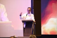Wakil Menteri Dalam Negeri (Wamendagri) Bima Arya saat menjadi narasumber dalam Konferensi Nasional Pendanaan Ekologis 2025 dengan tema 