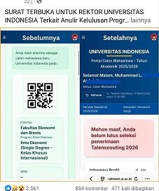 Pembatalan Kelulusan Talent Scouting UI Tuai Kritik, Kampus Belum Beri Penjelasan