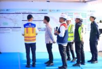 Wakil Presiden RI didampingi Gubernur Sumatera Selatan meninjau paparan progres pembangunan Jembatan Musi V guna memastikan percepatan penyelesaian ruas Tol Palembang–Betung