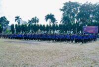 Suasana upacara peringatan Hari Koperasi ke-79 di Lapangan Korpri Komplek Kantor Gubernur Lampung, Jum’at (17/7/2026)