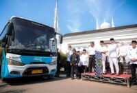 Gubernur Banten bersama Wagub Banten melepas keberangkatan perdana bus Trans Banten, 4 Oktober 2025