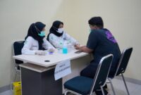 Foto kegiatan cek kesehatan gratis mahasiswa UMY yang digelar oleh Kampus Sehat UMY dan UPTD Puskesmas Kasihan I  