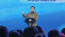 Menteri Dalam Negeri Muhammad Tito Karnavian menyampaikan sambutan dalam pembukaan FEKDI x IFSE 2026 di Jakarta International Convention Center (JICC).