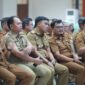 Jajaran Kepala Dinas, Kepala Badan, hingga Camat di lingkungan Pemkab Bandung menyimak jalannya peluncuran program E-Learning ASN Berintegritas.   