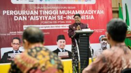  Ketua Panitia Forkom GB-PTMA 2026, Prof. Dr. Sidik Jatmika, M.Si., menyampaikan sambutan dan gagasannya mengenai 