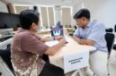proses cek kesehatan gratis yang diselenggarakan oleh UMY dan UPTD Puskesmas 1 kepada civitas UMY